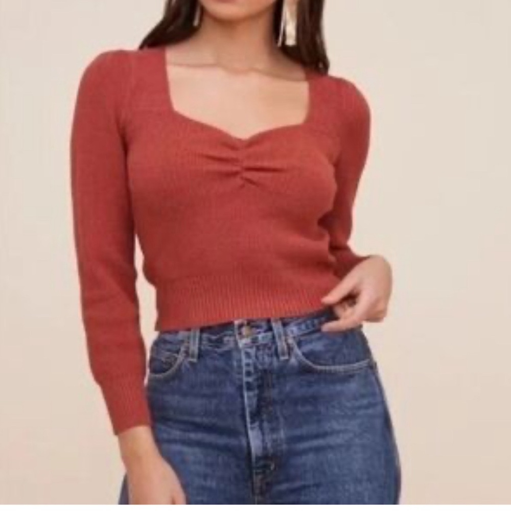 ASTR Sweetheart Neckline Chunky Knit Sweater Size XL